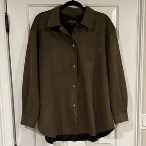 Truth by Republic Suede Shacket in Carbon Crystal